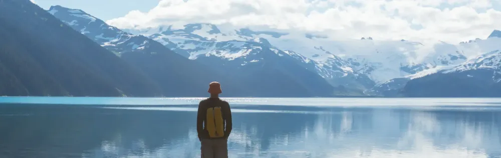 Person looking at lake in British Columbia